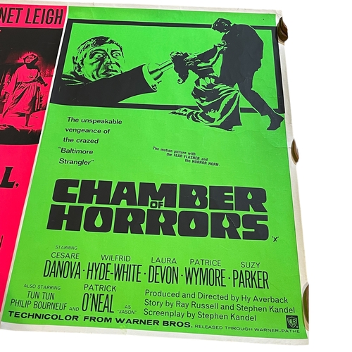 33 - A 1966 UK double bill 'See You In Hell Darling' & 'Chamber Of Horrors' quad movie / film poster,... 