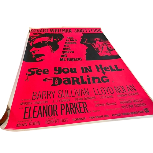 33 - A 1966 UK double bill 'See You In Hell Darling' & 'Chamber Of Horrors' quad movie / film poster,... 