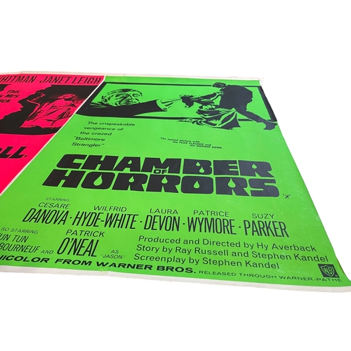 33 - A 1966 UK double bill 'See You In Hell Darling' & 'Chamber Of Horrors' quad movie / film poster,... 