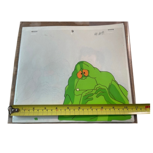 45 - Two original 1980s 'Real Ghostbusters' cartoon Filmation TV art animation cels, screen used, featuri... 