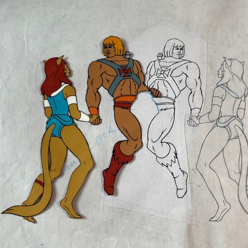 50 - Six original 1980s Filmation 'He-Man Masters Of The Universe' Motu Art animation tv cartoon cels scr... 