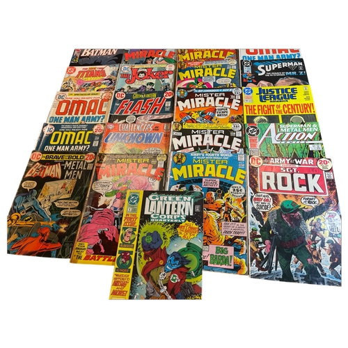 55 - A collection of 25 vintage (mainly) DC superhero comic books featuring mixed titles including 'Sgt.R... 