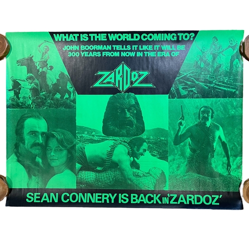 57 - A rare 1974 Sean Connery 'Zardoz' Marler Hayley five poster lot UK quad movie / film poster, 30x40