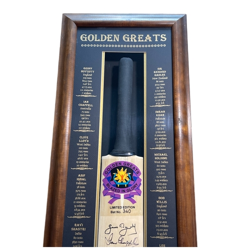 62 - A F&G Golden Greats 'Blazed In Glory' signed cricket bat sporting legends autograph display, lim... 