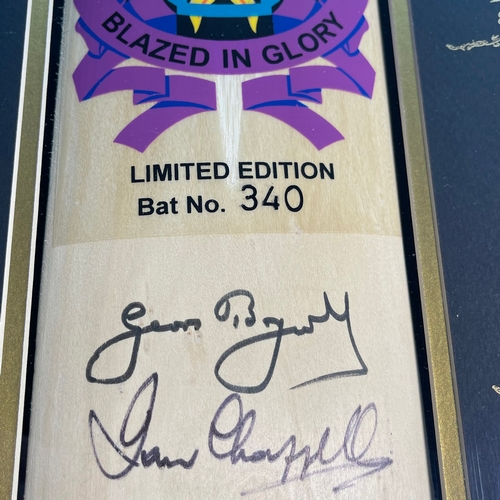 62 - A F&G Golden Greats 'Blazed In Glory' signed cricket bat sporting legends autograph display, lim... 