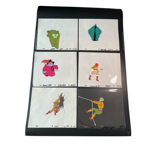 63 - Six original 1980’S Filmation 'He-Man Masters Of The Universe' Motu Art animation tv cartoon cels sc... 