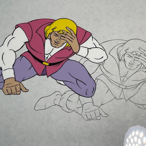 66 - Six original 1980’s Filmation 'He-Man Masters Of The Universe' Motu Art animation tv cartoon cels sc... 