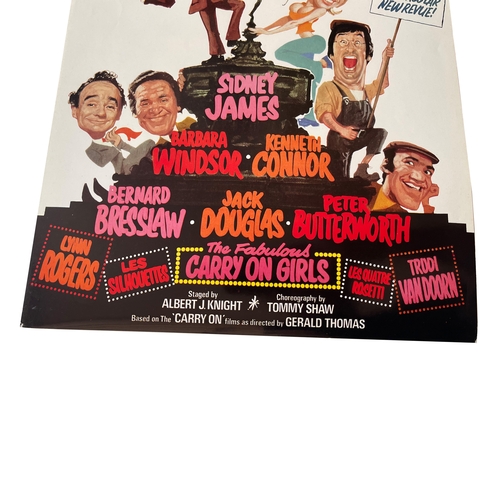 67 - An original 1973 'Carry On London' Victoria Palace theatre poster (rolled), starring Sid James, Barb... 