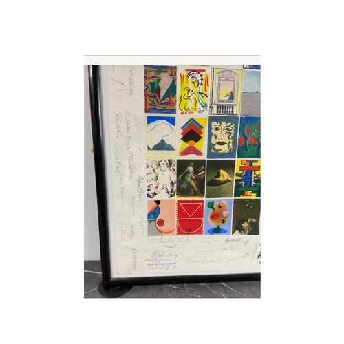 101 - An original 1985 'Visual Aid For Band Aid' by 104 artists and signatures, including David Hockney an... 