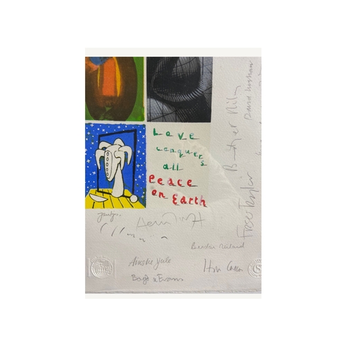 101 - An original 1985 'Visual Aid For Band Aid' by 104 artists and signatures, including David Hockney an... 