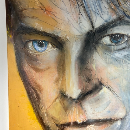 107 - A large F. You Khan 'David Bowie' painting, oil on canvas, art / portrait of the musician & sing... 