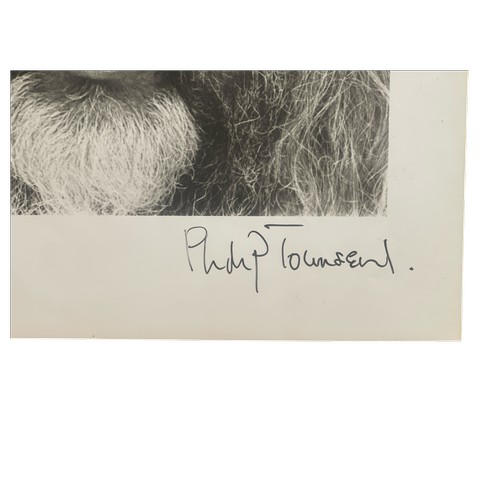 80 - A Phillip Townsend signed photograph of George Harrison & Maharishi The Beatles, taken in 1966, ... 