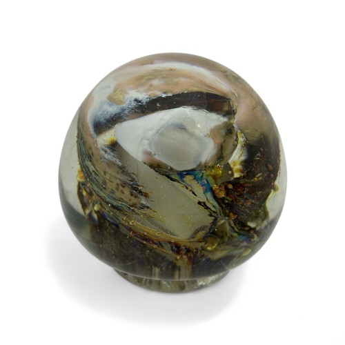 97 - A 1970s Isle of Wight Studio Glass pad foot paper weight designed, made and signed by Michael Harris... 