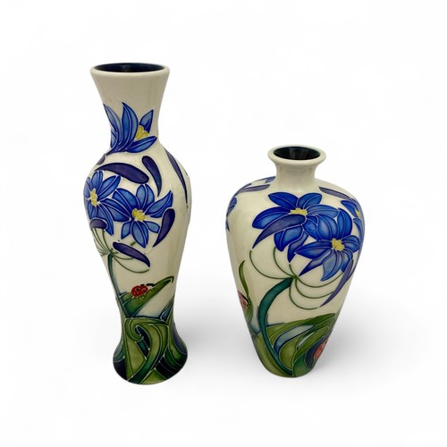 43 - Two Moorcroft 'Fly Away Home' pattern vases designed by Rachel Bishop in 2005, with impressed marks ... 