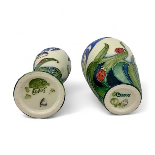 43 - Two Moorcroft 'Fly Away Home' pattern vases designed by Rachel Bishop in 2005, with impressed marks ... 