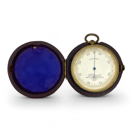 246 - A late 19th century Compensated aneroid by J.H. Steward London, the lacquered brass case with silver... 