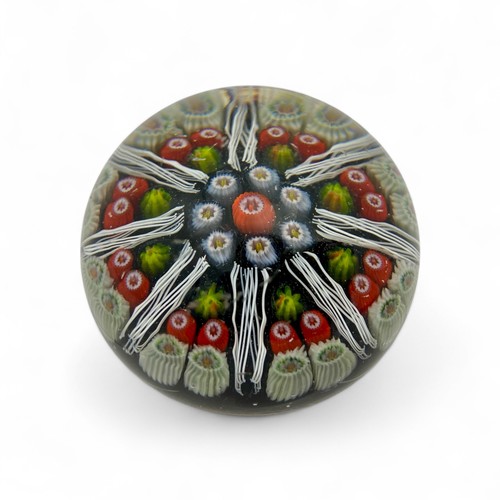 77 - Five medium Strathearn P.8 radial millefiori dome paperweights, diameter 6.7cm, height 5.7cm (5)