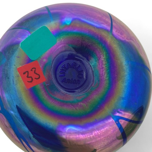 94 - An American De-Palma Wheaton Glass paperweight, top window signed, together with an American Phoenix... 