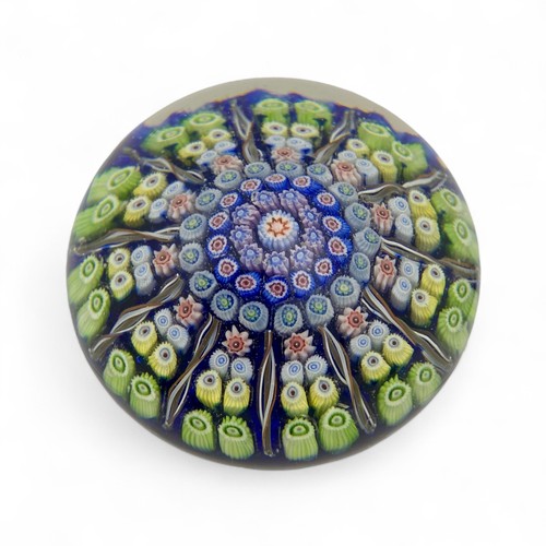 81 - Four Perthshire PP1 eleven spoke radial millefiori dome paperweights, diameter 7.6cm height 5cm. (4)