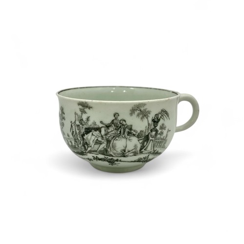 13 - A First Period Worcester Porcelain teapot, circa 1765, with the 'Tea Party No. 2' and 'La Diseuse d’... 