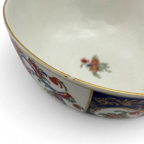 4 - A Worcester Porcelain 'Queens' pattern slop bowl circa 1775, diameter 15.4cm.