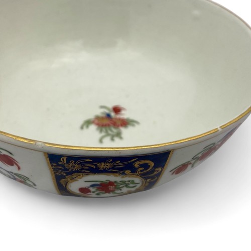 4 - A Worcester Porcelain 'Queens' pattern slop bowl circa 1775, diameter 15.4cm.