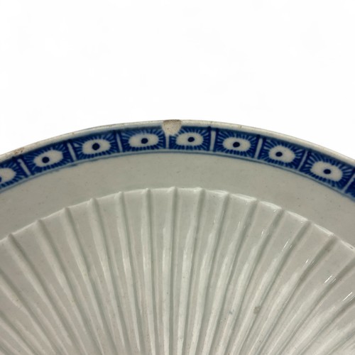 2 - A very rare Worcester Porcelain 'Dark Sprig Centre' pattern tea bowl with saucer and plate, circa 17... 