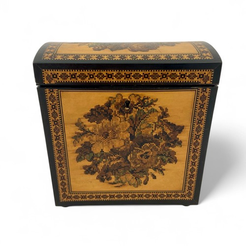 212 - A Tunbridge Ware gentleman’s cologne box designed by Thomas Barton possibly from working for Edmund ... 