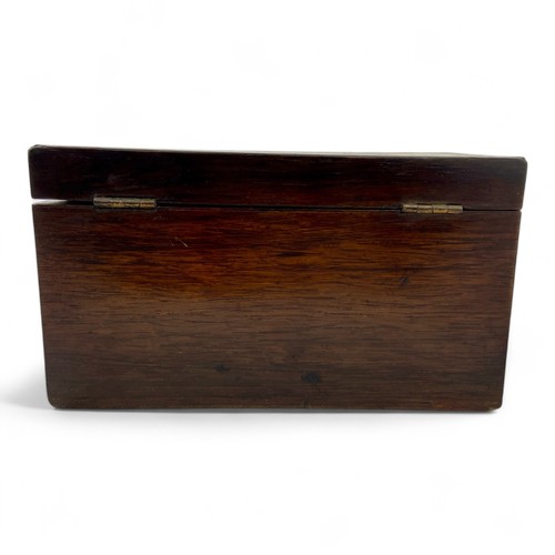 213 - A Tunbridge Ware red cedar lined cigar box, the front has a formal border possibly by Henry Hollambu... 