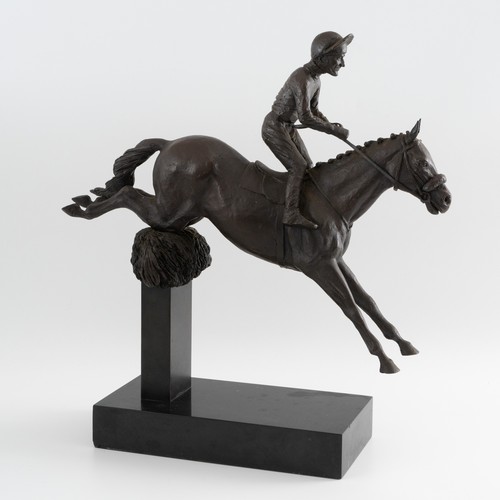 179 - Enzo Plazzotta (1921-81), 'In His Element', limited edition patinated cast bronze of a horse and rid... 