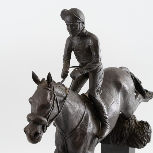 179 - Enzo Plazzotta (1921-81), 'In His Element', limited edition patinated cast bronze of a horse and rid... 