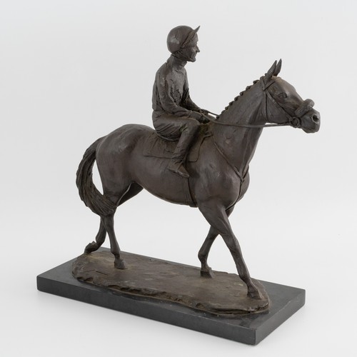 180 - Enzo Plazzotta (1921-81), 'In The Parade Ring', limited edition patinated cast bronze of a horse and... 