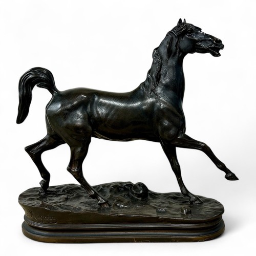 171 - Jules Moigniez (1835-1894), 'Chief Baron Par the Baron Caladénia', patinated cast bronze sculpture o... 