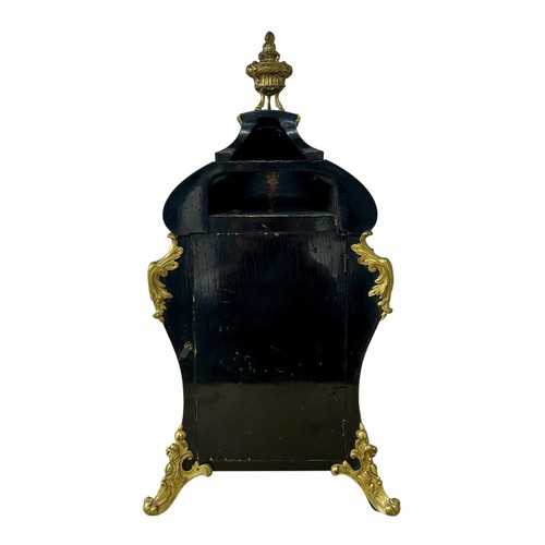 168 - A mid-late 19th century French Boulle bracket clock, in the 18th century Louis XV style, with waiste... 