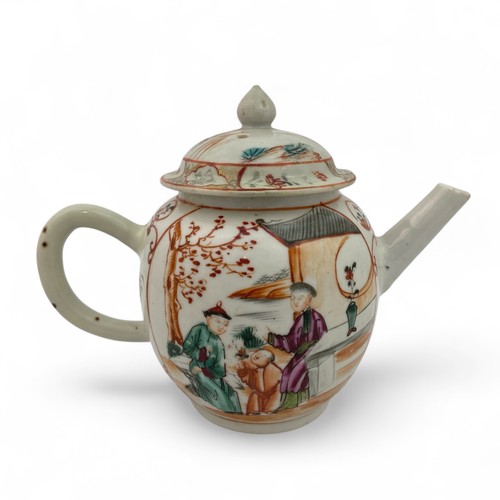 12 - Three eighteenth century Worcester Porcelain teapots and two coffee pots, the group includes a 'Chin... 