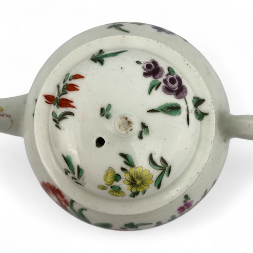 12 - Three eighteenth century Worcester Porcelain teapots and two coffee pots, the group includes a 'Chin... 