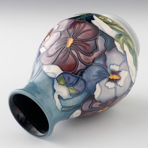 38 - A Moorcroft ‘Christmas Pansy’ pattern baluster vase designed by Rachel Bishop for the Christmas coll... 