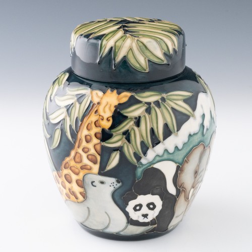 25 - A large Moorcroft ‘Noah’s Ark’ pattern ginger jar designed Rachel Bishop and issued in 1995, numbere... 