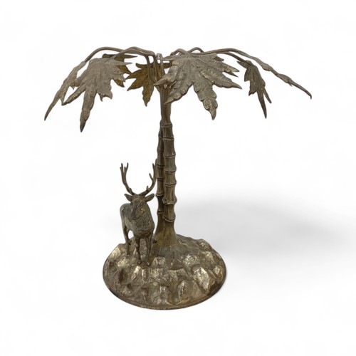 123 - A late Victorian German WMF silver-plated table centrepiece, modelled in the form of a stag standing... 