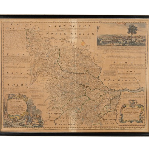 207 - A set of three 18thC Emanuel Bowen maps of Yorkshire, comprising 'An ACCURATE MAP of the NORTH RIDIN... 