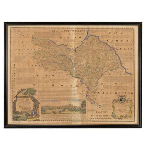 207 - A set of three 18thC Emanuel Bowen maps of Yorkshire, comprising 'An ACCURATE MAP of the NORTH RIDIN... 