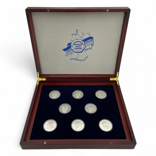 240 - An early 21stC German Deutsche Post cased set of seventeen commemorative .999 white metal proof coin... 