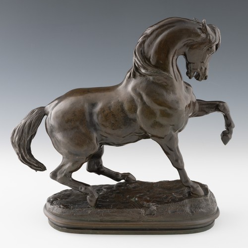 173 - Antoine-Louis Barye (French, 1795-1875), ‘Cheval Turc No.2, Antérieur Gauche Levé, Terasse Ovale’ (T... 