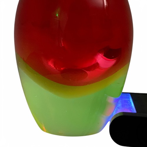 112 - A 1960s-70s Murano glass red, yellow and clear cased sommerso stoppered bottle, in the manner of Ant... 