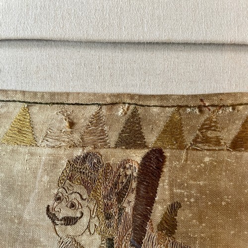 368 - A large and rare 19thC or early 20thC Balinese, Indonesian embroidered Ider Ider narrative temple ha... 