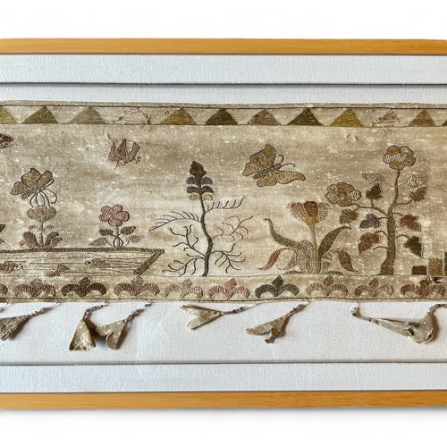 368 - A large and rare 19thC or early 20thC Balinese, Indonesian embroidered Ider Ider narrative temple ha... 
