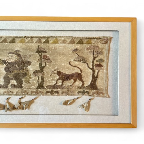 368 - A large and rare 19thC or early 20thC Balinese, Indonesian embroidered Ider Ider narrative temple ha... 