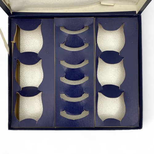 18 - A late 20thC Royal Worcester boxed set of six transfer-printed 'Evesham' pattern lidded coffee cups,... 