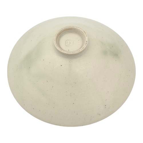 20 - A Laurel Keeley (British, b.1952) contemporary studio pottery footed bowl, the interior decorated in... 