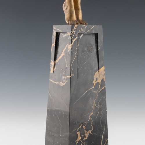 274 - A 1930s French Art Deco 'Message of Love' gilded bronze figurine, designed by Pierre Le Faguays (189... 